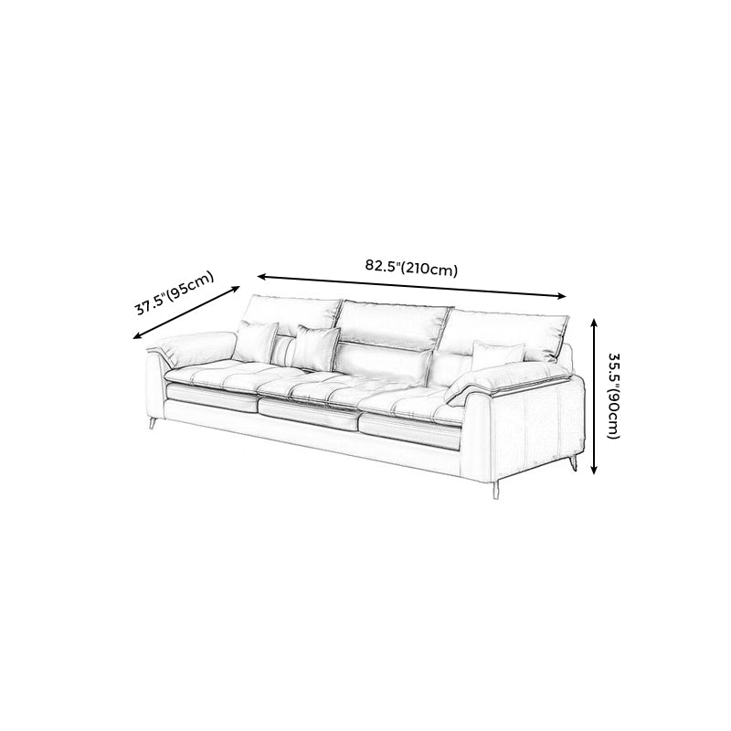 Faux leather High Back Pillow Top Arm Sofa and Sectional with Stain-Resistant Clearhalo 'furn' 'furn_sectionals' 'Furniture' 'furniture_sectionals' 'Living Room Furniture' 'Sectionals' 4963802