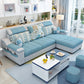 Sloped Arms Sectionals 106.3"D x 57"W x 35.43"H High Back Sofa with Storage Sky Blue-White Clearhalo 'furn' 'furn_sectionals' 'Furniture' 'furniture_sectionals' 'Living Room Furniture' 'Sectionals' 4963813