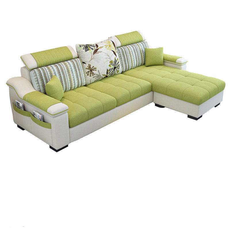 Sloped Arms Sectionals 106.3"D x 57"W x 35.43"H High Back Sofa with Storage Green Clearhalo 'furn' 'furn_sectionals' 'Furniture' 'furniture_sectionals' 'Living Room Furniture' 'Sectionals' 4963821