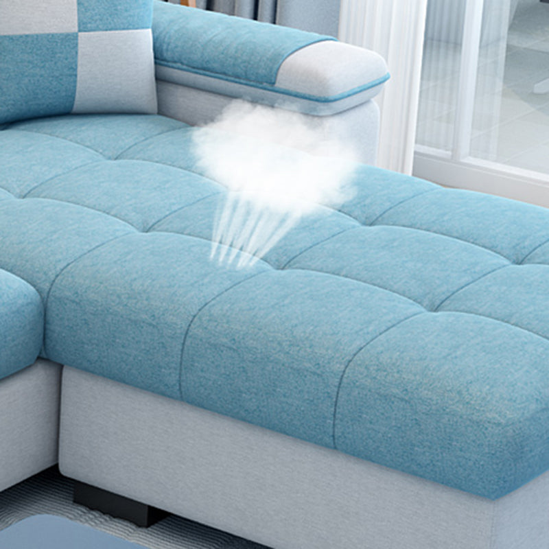 Sloped Arms Sectionals 106.3"D x 57"W x 35.43"H High Back Sofa with Storage Clearhalo 'furn' 'furn_sectionals' 'Furniture' 'furniture_sectionals' 'Living Room Furniture' 'Sectionals' 4963822