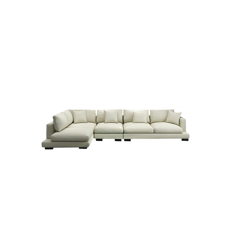 Square Arm Sectional for Living Room with Pillowed Back Cushions Clearhalo 'furn' 'furn_sectionals' 'Furniture' 'furniture_sectionals' 'Living Room Furniture' 'Sectionals' 4963833