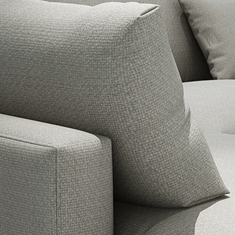 Square Arm Sectional for Living Room with Pillowed Back Cushions Clearhalo 'furn' 'furn_sectionals' 'Furniture' 'furniture_sectionals' 'Living Room Furniture' 'Sectionals' 4963835