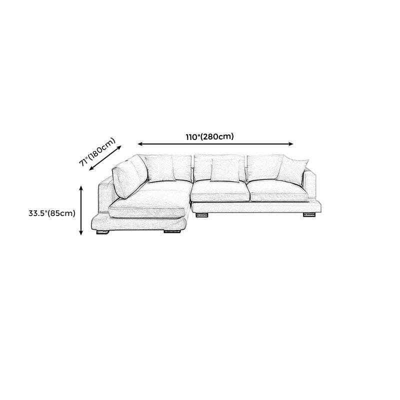 Square Arm Sectional for Living Room with Pillowed Back Cushions Clearhalo 'furn' 'furn_sectionals' 'Furniture' 'furniture_sectionals' 'Living Room Furniture' 'Sectionals' 4963838