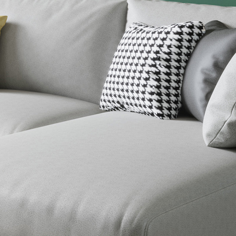 Faux Leather Stain-Resistant Pillowed Back Cushions Sectionals Sofa for Three People Clearhalo 'furn' 'furn_sectionals' 'Furniture' 'furniture_sectionals' 'Living Room Furniture' 'Sectionals' 4963851