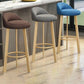 Modern Armless Backrest Counter Stool Steel Cafe Bar Stool with Cushion and Pedal Clearhalo 'Bar Furniture' 'Bar Stools' 'bar_stools' 'furn' 'furn_bar_stools' 'Furniture' 'furniture_bar_stools' 'Kitchen & Dining Furniture' 4965355
