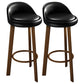 Modern Armless Backrest Counter Stool Steel Cafe Bar Stool with Cushion and Pedal Black 2 Piece Set Clearhalo 'Bar Furniture' 'Bar Stools' 'bar_stools' 'furn' 'furn_bar_stools' 'Furniture' 'furniture_bar_stools' 'Kitchen & Dining Furniture' 4965357