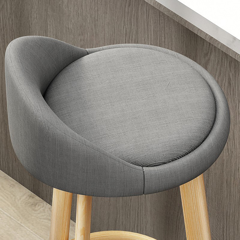 Modern Armless Backrest Counter Stool Steel Cafe Bar Stool with Cushion and Pedal Clearhalo 'Bar Furniture' 'Bar Stools' 'bar_stools' 'furn' 'furn_bar_stools' 'Furniture' 'furniture_bar_stools' 'Kitchen & Dining Furniture' 4965361