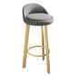 Modern Armless Backrest Counter Stool Steel Cafe Bar Stool with Cushion and Pedal Clearhalo 'Bar Furniture' 'Bar Stools' 'bar_stools' 'furn' 'furn_bar_stools' 'Furniture' 'furniture_bar_stools' 'Kitchen & Dining Furniture' 4965364