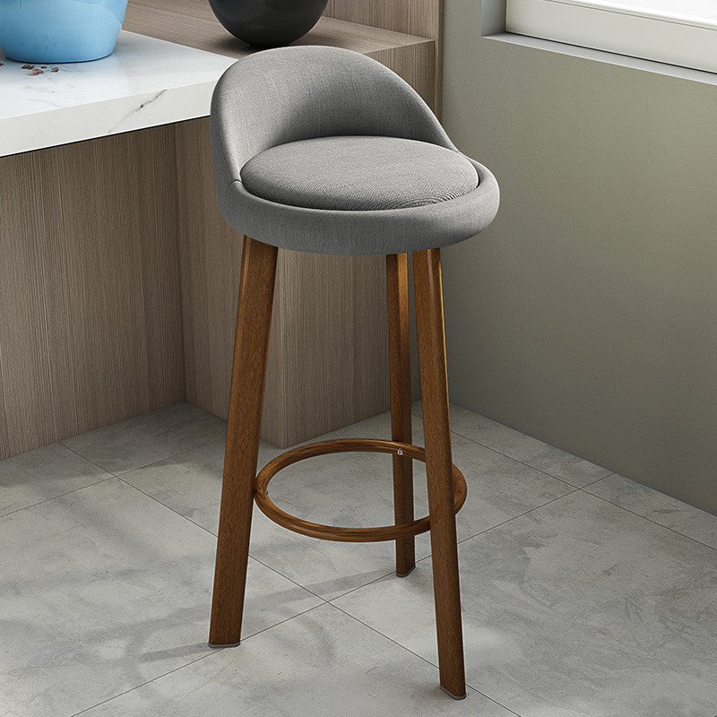 Modern Armless Backrest Counter Stool Steel Cafe Bar Stool with Cushion and Pedal Grey 1 Piece Clearhalo 'Bar Furniture' 'Bar Stools' 'bar_stools' 'furn' 'furn_bar_stools' 'Furniture' 'furniture_bar_stools' 'Kitchen & Dining Furniture' 4965368