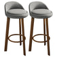 Modern Armless Backrest Counter Stool Steel Cafe Bar Stool with Cushion and Pedal Grey 2 Piece Set Clearhalo 'Bar Furniture' 'Bar Stools' 'bar_stools' 'furn' 'furn_bar_stools' 'Furniture' 'furniture_bar_stools' 'Kitchen & Dining Furniture' 4965370