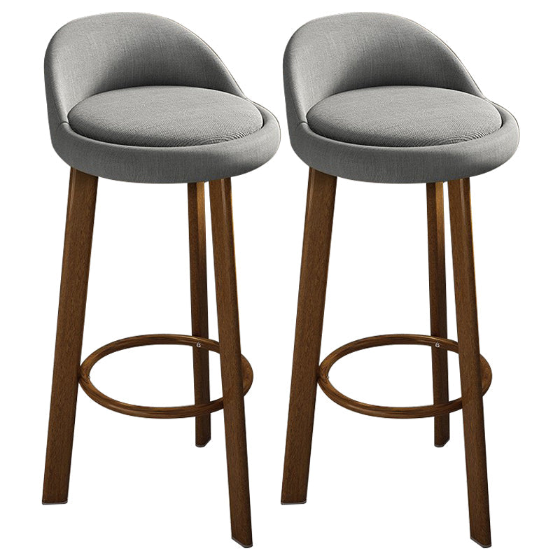 Modern Armless Backrest Counter Stool Steel Cafe Bar Stool with Cushion and Pedal Grey 2 Piece Set Clearhalo 'Bar Furniture' 'Bar Stools' 'bar_stools' 'furn' 'furn_bar_stools' 'Furniture' 'furniture_bar_stools' 'Kitchen & Dining Furniture' 4965370