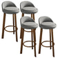 Modern Armless Backrest Counter Stool Steel Cafe Bar Stool with Cushion and Pedal Grey 4 Piece Set Clearhalo 'Bar Furniture' 'Bar Stools' 'bar_stools' 'furn' 'furn_bar_stools' 'Furniture' 'furniture_bar_stools' 'Kitchen & Dining Furniture' 4965371