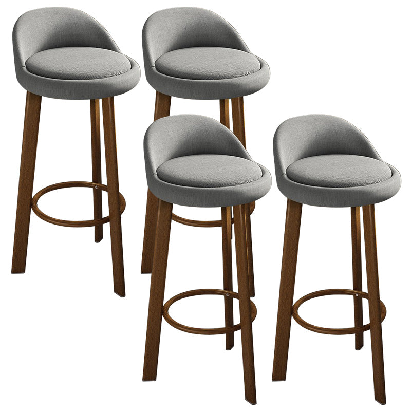Modern Armless Backrest Counter Stool Steel Cafe Bar Stool with Cushion and Pedal Grey 4 Piece Set Clearhalo 'Bar Furniture' 'Bar Stools' 'bar_stools' 'furn' 'furn_bar_stools' 'Furniture' 'furniture_bar_stools' 'Kitchen & Dining Furniture' 4965371