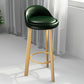 Modern Armless Backrest Counter Stool Steel Cafe Bar Stool with Cushion and Pedal Blackish Green 1 Piece Clearhalo 'Bar Furniture' 'Bar Stools' 'bar_stools' 'furn' 'furn_bar_stools' 'Furniture' 'furniture_bar_stools' 'Kitchen & Dining Furniture' 4965373