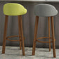 Modern Armless Backrest Counter Stool Steel Cafe Bar Stool with Cushion and Pedal Clearhalo 'Bar Furniture' 'Bar Stools' 'bar_stools' 'furn' 'furn_bar_stools' 'Furniture' 'furniture_bar_stools' 'Kitchen & Dining Furniture' 4965374