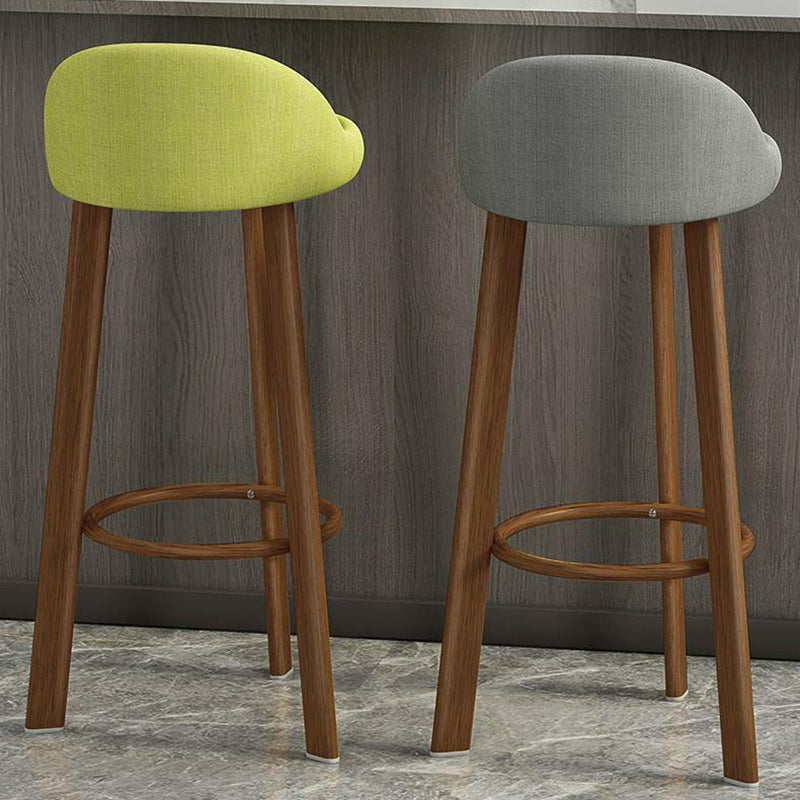Modern Armless Backrest Counter Stool Steel Cafe Bar Stool with Cushion and Pedal Clearhalo 'Bar Furniture' 'Bar Stools' 'bar_stools' 'furn' 'furn_bar_stools' 'Furniture' 'furniture_bar_stools' 'Kitchen & Dining Furniture' 4965374