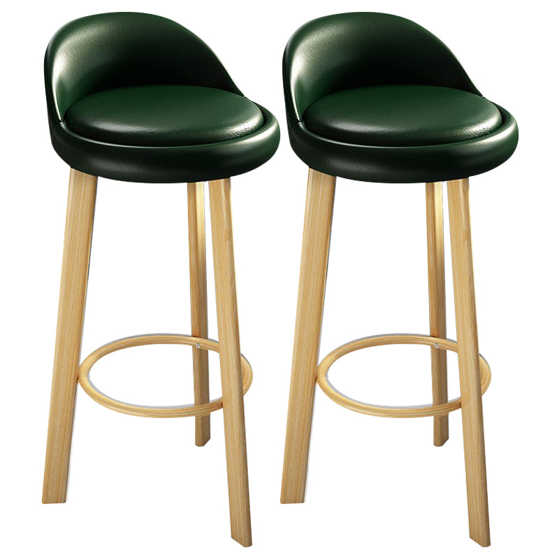 Modern Armless Backrest Counter Stool Steel Cafe Bar Stool with Cushion and Pedal Blackish Green 2 Piece Set Clearhalo 'Bar Furniture' 'Bar Stools' 'bar_stools' 'furn' 'furn_bar_stools' 'Furniture' 'furniture_bar_stools' 'Kitchen & Dining Furniture' 4965375