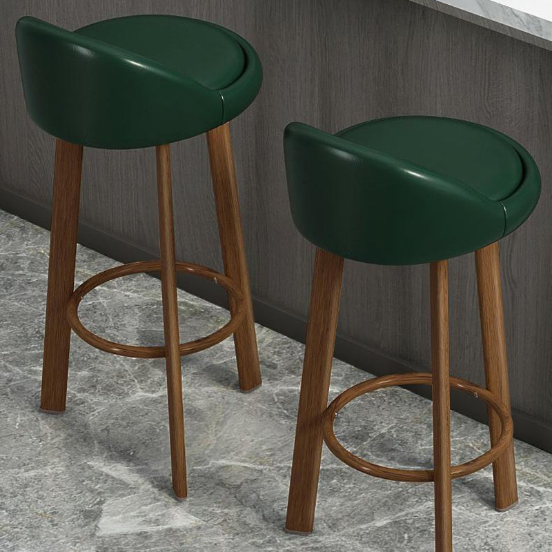 Modern Armless Backrest Counter Stool Steel Cafe Bar Stool with Cushion and Pedal Clearhalo 'Bar Furniture' 'Bar Stools' 'bar_stools' 'furn' 'furn_bar_stools' 'Furniture' 'furniture_bar_stools' 'Kitchen & Dining Furniture' 4965376