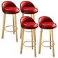 Modern Armless Backrest Counter Stool Steel Cafe Bar Stool with Cushion and Pedal Red 4 Piece Set Clearhalo 'Bar Furniture' 'Bar Stools' 'bar_stools' 'furn' 'furn_bar_stools' 'Furniture' 'furniture_bar_stools' 'Kitchen & Dining Furniture' 4965381