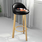 Modern Armless Backrest Counter Stool Steel Cafe Bar Stool with Cushion and Pedal Red-Black 1 Piece Clearhalo 'Bar Furniture' 'Bar Stools' 'bar_stools' 'furn' 'furn_bar_stools' 'Furniture' 'furniture_bar_stools' 'Kitchen & Dining Furniture' 4965382