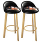 Modern Armless Backrest Counter Stool Steel Cafe Bar Stool with Cushion and Pedal Red-Black 2 Piece Set Clearhalo 'Bar Furniture' 'Bar Stools' 'bar_stools' 'furn' 'furn_bar_stools' 'Furniture' 'furniture_bar_stools' 'Kitchen & Dining Furniture' 4965383