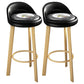 Modern Armless Backrest Counter Stool Steel Cafe Bar Stool with Cushion and Pedal Black White 2 Piece Set Clearhalo 'Bar Furniture' 'Bar Stools' 'bar_stools' 'furn' 'furn_bar_stools' 'Furniture' 'furniture_bar_stools' 'Kitchen & Dining Furniture' 4965386