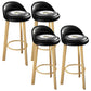 Modern Armless Backrest Counter Stool Steel Cafe Bar Stool with Cushion and Pedal Black White 4 Piece Set Clearhalo 'Bar Furniture' 'Bar Stools' 'bar_stools' 'furn' 'furn_bar_stools' 'Furniture' 'furniture_bar_stools' 'Kitchen & Dining Furniture' 4965387