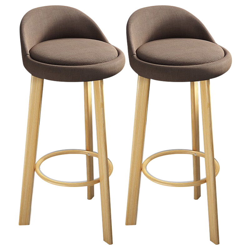 Modern Armless Backrest Counter Stool Steel Cafe Bar Stool with Cushion and Pedal Light Brown 2 Piece Set Clearhalo 'Bar Furniture' 'Bar Stools' 'bar_stools' 'furn' 'furn_bar_stools' 'Furniture' 'furniture_bar_stools' 'Kitchen & Dining Furniture' 4965392
