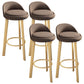 Modern Armless Backrest Counter Stool Steel Cafe Bar Stool with Cushion and Pedal Light Brown 4 Piece Set Clearhalo 'Bar Furniture' 'Bar Stools' 'bar_stools' 'furn' 'furn_bar_stools' 'Furniture' 'furniture_bar_stools' 'Kitchen & Dining Furniture' 4965393