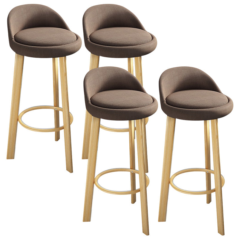 Modern Armless Backrest Counter Stool Steel Cafe Bar Stool with Cushion and Pedal Light Brown 4 Piece Set Clearhalo 'Bar Furniture' 'Bar Stools' 'bar_stools' 'furn' 'furn_bar_stools' 'Furniture' 'furniture_bar_stools' 'Kitchen & Dining Furniture' 4965393