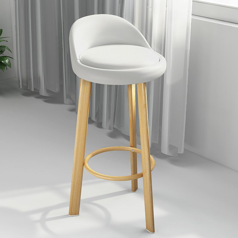 Modern Armless Backrest Counter Stool Steel Cafe Bar Stool with Cushion and Pedal White 1 Piece Clearhalo 'Bar Furniture' 'Bar Stools' 'bar_stools' 'furn' 'furn_bar_stools' 'Furniture' 'furniture_bar_stools' 'Kitchen & Dining Furniture' 4965394