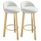 Modern Armless Backrest Counter Stool Steel Cafe Bar Stool with Cushion and Pedal White 2 Piece Set Clearhalo 'Bar Furniture' 'Bar Stools' 'bar_stools' 'furn' 'furn_bar_stools' 'Furniture' 'furniture_bar_stools' 'Kitchen & Dining Furniture' 4965395