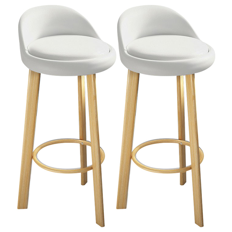 Modern Armless Backrest Counter Stool Steel Cafe Bar Stool with Cushion and Pedal White 2 Piece Set Clearhalo 'Bar Furniture' 'Bar Stools' 'bar_stools' 'furn' 'furn_bar_stools' 'Furniture' 'furniture_bar_stools' 'Kitchen & Dining Furniture' 4965395