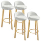 Modern Armless Backrest Counter Stool Steel Cafe Bar Stool with Cushion and Pedal White 4 Piece Set Clearhalo 'Bar Furniture' 'Bar Stools' 'bar_stools' 'furn' 'furn_bar_stools' 'Furniture' 'furniture_bar_stools' 'Kitchen & Dining Furniture' 4965396