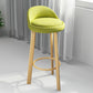 Modern Armless Backrest Counter Stool Steel Cafe Bar Stool with Cushion and Pedal Light Green 1 Piece Clearhalo 'Bar Furniture' 'Bar Stools' 'bar_stools' 'furn' 'furn_bar_stools' 'Furniture' 'furniture_bar_stools' 'Kitchen & Dining Furniture' 4965397