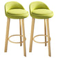Modern Armless Backrest Counter Stool Steel Cafe Bar Stool with Cushion and Pedal Light Green 2 Piece Set Clearhalo 'Bar Furniture' 'Bar Stools' 'bar_stools' 'furn' 'furn_bar_stools' 'Furniture' 'furniture_bar_stools' 'Kitchen & Dining Furniture' 4965398
