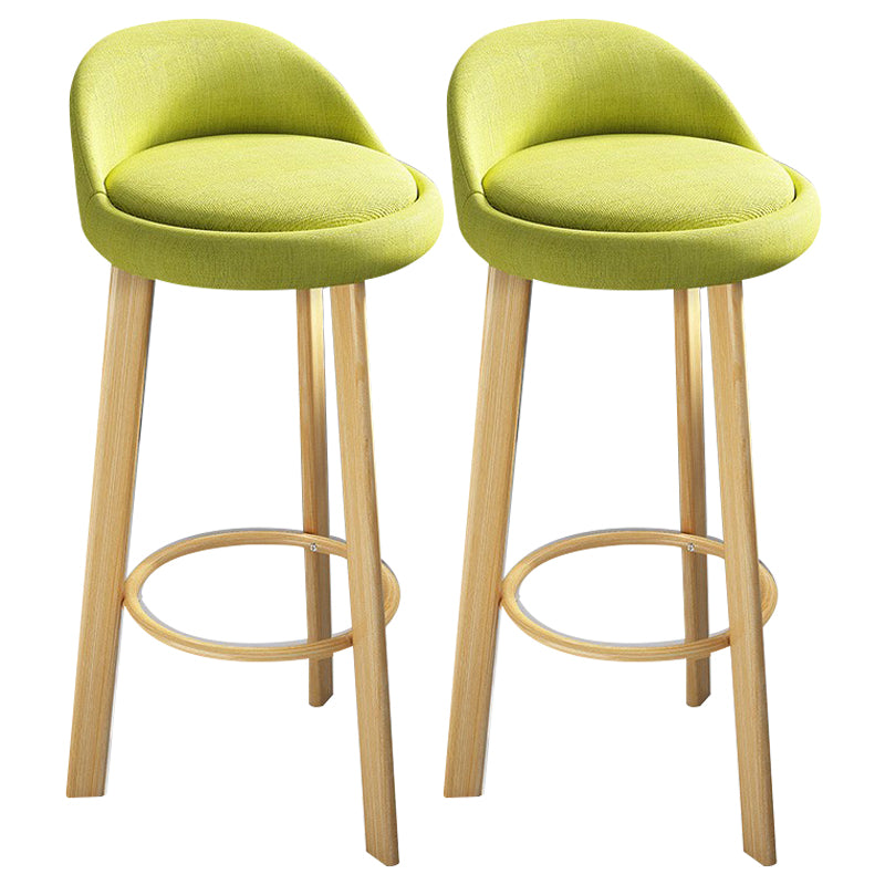 Modern Armless Backrest Counter Stool Steel Cafe Bar Stool with Cushion and Pedal Light Green 2 Piece Set Clearhalo 'Bar Furniture' 'Bar Stools' 'bar_stools' 'furn' 'furn_bar_stools' 'Furniture' 'furniture_bar_stools' 'Kitchen & Dining Furniture' 4965398