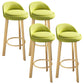 Modern Armless Backrest Counter Stool Steel Cafe Bar Stool with Cushion and Pedal Light Green 4 Piece Set Clearhalo 'Bar Furniture' 'Bar Stools' 'bar_stools' 'furn' 'furn_bar_stools' 'Furniture' 'furniture_bar_stools' 'Kitchen & Dining Furniture' 4965399