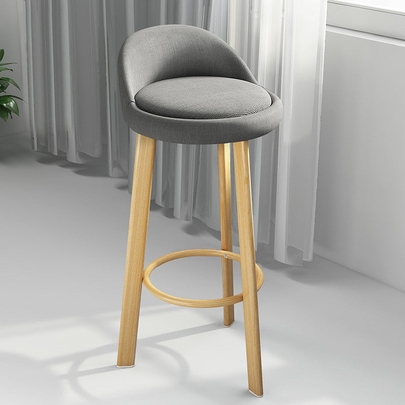Modern Armless Backrest Counter Stool Steel Cafe Bar Stool with Cushion and Pedal Dark Gray 1 Piece Clearhalo 'Bar Furniture' 'Bar Stools' 'bar_stools' 'furn' 'furn_bar_stools' 'Furniture' 'furniture_bar_stools' 'Kitchen & Dining Furniture' 4965400