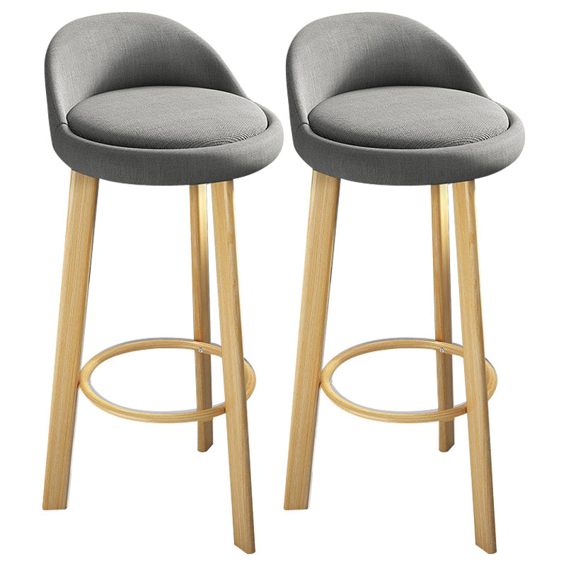 Modern Armless Backrest Counter Stool Steel Cafe Bar Stool with Cushion and Pedal Dark Gray 2 Piece Set Clearhalo 'Bar Furniture' 'Bar Stools' 'bar_stools' 'furn' 'furn_bar_stools' 'Furniture' 'furniture_bar_stools' 'Kitchen & Dining Furniture' 4965401