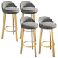Modern Armless Backrest Counter Stool Steel Cafe Bar Stool with Cushion and Pedal Dark Gray 4 Piece Set Clearhalo 'Bar Furniture' 'Bar Stools' 'bar_stools' 'furn' 'furn_bar_stools' 'Furniture' 'furniture_bar_stools' 'Kitchen & Dining Furniture' 4965402