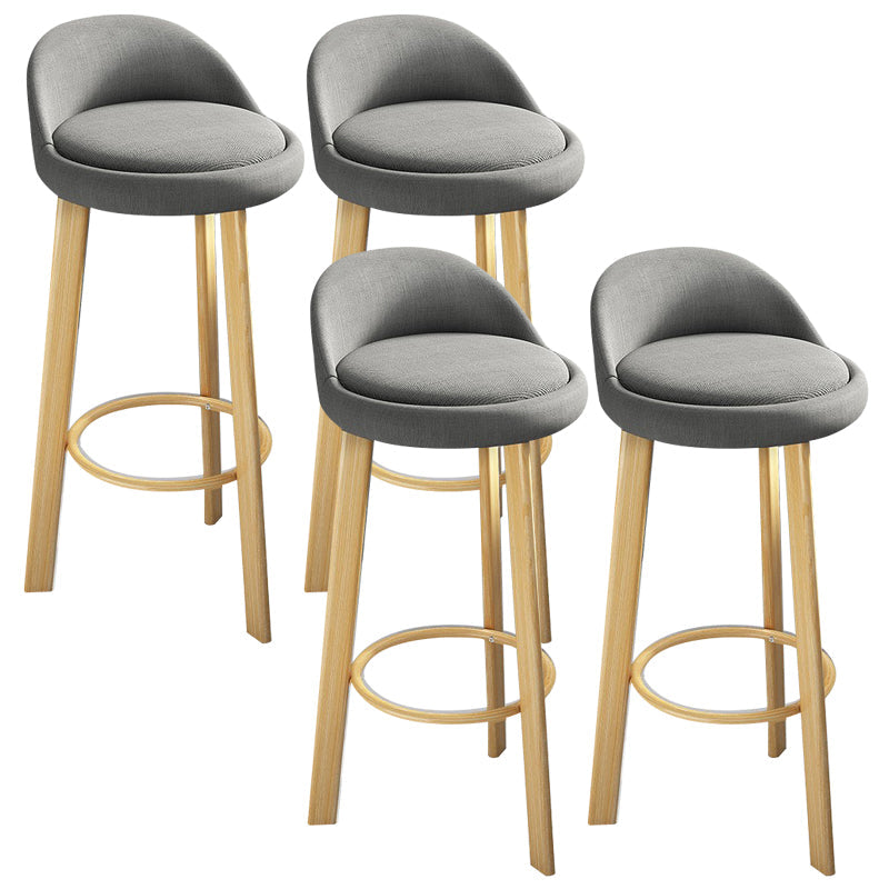 Modern Armless Backrest Counter Stool Steel Cafe Bar Stool with Cushion and Pedal Dark Gray 4 Piece Set Clearhalo 'Bar Furniture' 'Bar Stools' 'bar_stools' 'furn' 'furn_bar_stools' 'Furniture' 'furniture_bar_stools' 'Kitchen & Dining Furniture' 4965402