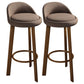 Modern Armless Backrest Counter Stool Steel Cafe Bar Stool with Cushion and Pedal Brown 2 Piece Set Clearhalo 'Bar Furniture' 'Bar Stools' 'bar_stools' 'furn' 'furn_bar_stools' 'Furniture' 'furniture_bar_stools' 'Kitchen & Dining Furniture' 4965404
