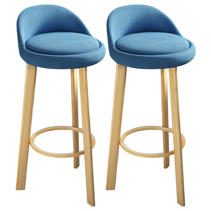 Modern Armless Backrest Counter Stool Steel Cafe Bar Stool with Cushion and Pedal Light Blue 2 Piece Set Clearhalo 'Bar Furniture' 'Bar Stools' 'bar_stools' 'furn' 'furn_bar_stools' 'Furniture' 'furniture_bar_stools' 'Kitchen & Dining Furniture' 4965407