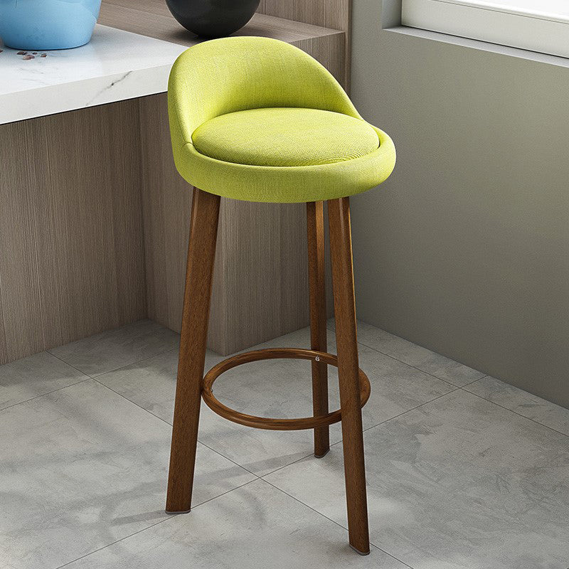 Modern Armless Backrest Counter Stool Steel Cafe Bar Stool with Cushion and Pedal Green 1 Piece Clearhalo 'Bar Furniture' 'Bar Stools' 'bar_stools' 'furn' 'furn_bar_stools' 'Furniture' 'furniture_bar_stools' 'Kitchen & Dining Furniture' 4965412