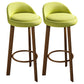 Modern Armless Backrest Counter Stool Steel Cafe Bar Stool with Cushion and Pedal Green 2 Piece Set Clearhalo 'Bar Furniture' 'Bar Stools' 'bar_stools' 'furn' 'furn_bar_stools' 'Furniture' 'furniture_bar_stools' 'Kitchen & Dining Furniture' 4965413