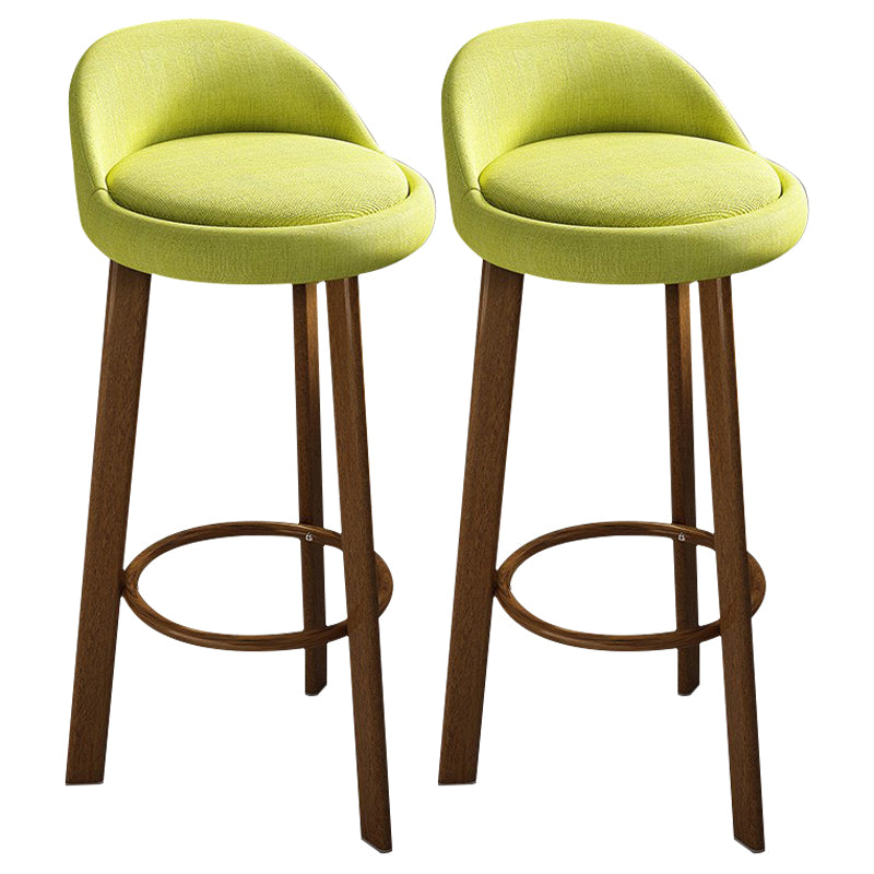 Modern Armless Backrest Counter Stool Steel Cafe Bar Stool with Cushion and Pedal Green 2 Piece Set Clearhalo 'Bar Furniture' 'Bar Stools' 'bar_stools' 'furn' 'furn_bar_stools' 'Furniture' 'furniture_bar_stools' 'Kitchen & Dining Furniture' 4965413