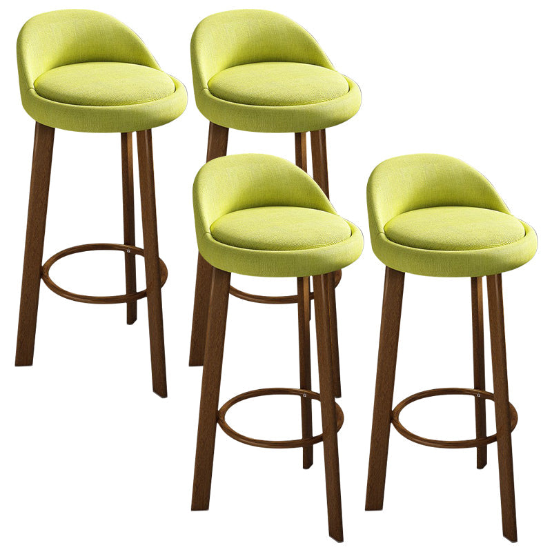 Modern Armless Backrest Counter Stool Steel Cafe Bar Stool with Cushion and Pedal Green 4 Piece Set Clearhalo 'Bar Furniture' 'Bar Stools' 'bar_stools' 'furn' 'furn_bar_stools' 'Furniture' 'furniture_bar_stools' 'Kitchen & Dining Furniture' 4965414