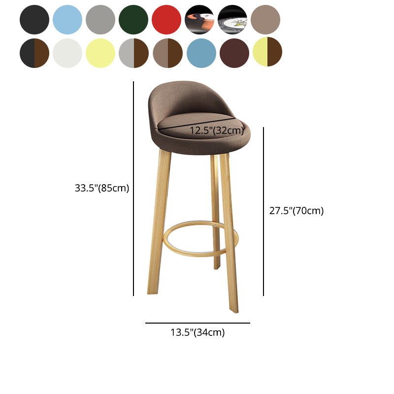 Modern Armless Backrest Counter Stool Steel Cafe Bar Stool with Cushion and Pedal Clearhalo 'Bar Furniture' 'Bar Stools' 'bar_stools' 'furn' 'furn_bar_stools' 'Furniture' 'furniture_bar_stools' 'Kitchen & Dining Furniture' 4965415