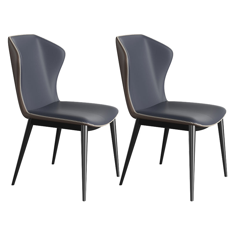 Modern 1/2/5/7 Pieces Dining Set Round Stone Dining Table for Dining Room 2 Blue Chairs Clearhalo 'Dining Room Sets' 'Dining Tables & Seating' 'dining_room_set' 'furn' 'furn_dining_room_set' 'Furniture' 'furniture_dining_room_set' 'Kitchen & Dining Furniture' 4965418